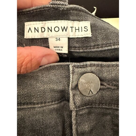 And Now This Womens Gray Slim-Fit Jeans Size 34 Cotton Polyester Blend - Picture 3 of 5